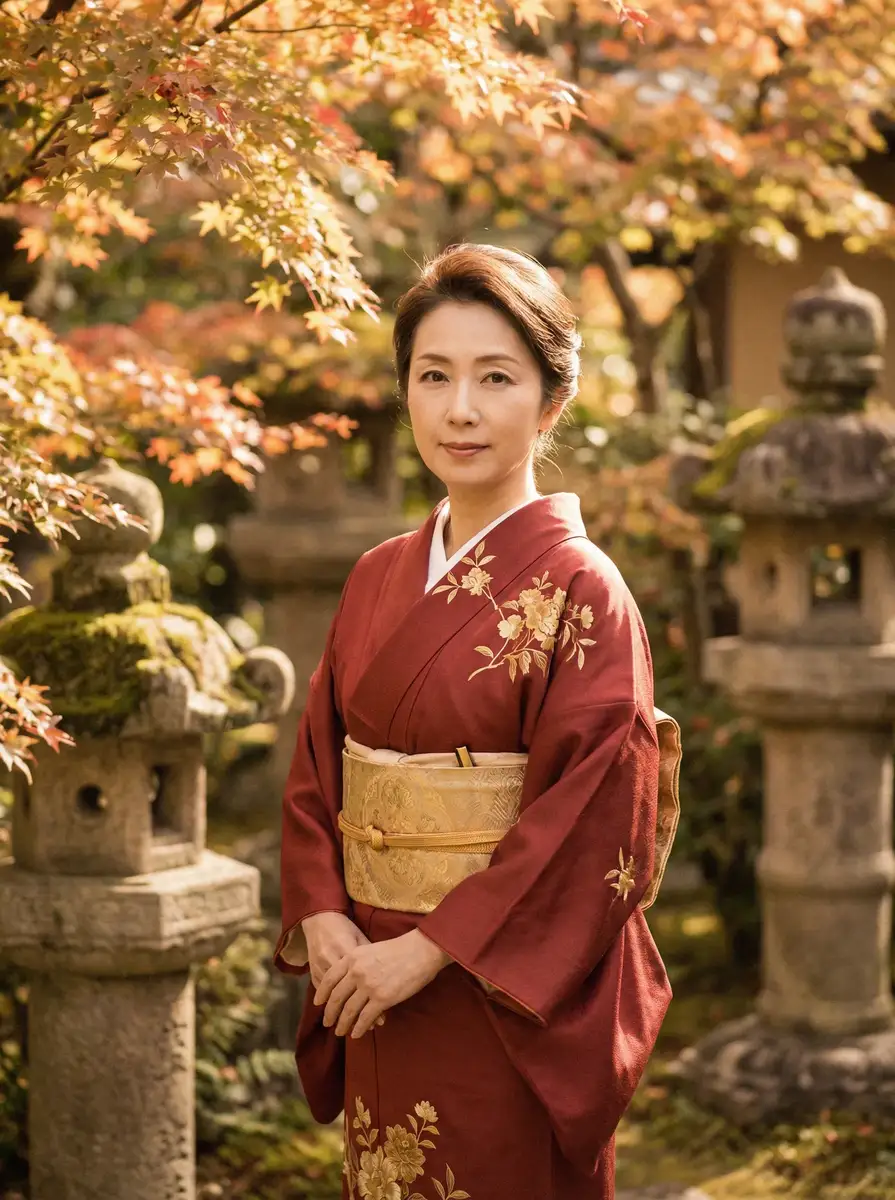 一位身穿暗红色和服的优雅 [绿色小导航] - 绿色小导航影院免费观看 | 最新绿色小导航分享平台 在日式庭院中